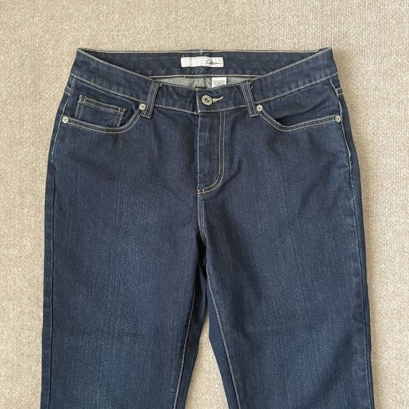 Chico's Jeans Womens 0.5 (Size 6) Cropped Stretch Denim Pants Dark Wash Capri - Picture 2 of 10